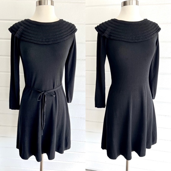 AGNES B. PARIS Little Black Dress in Silk/Cotton Knit - 1/XS - Picture 1 of 11